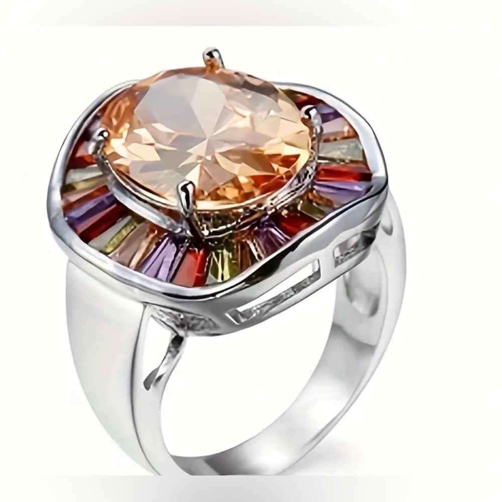New Elegant Multicolor Costume Gemstone Ring